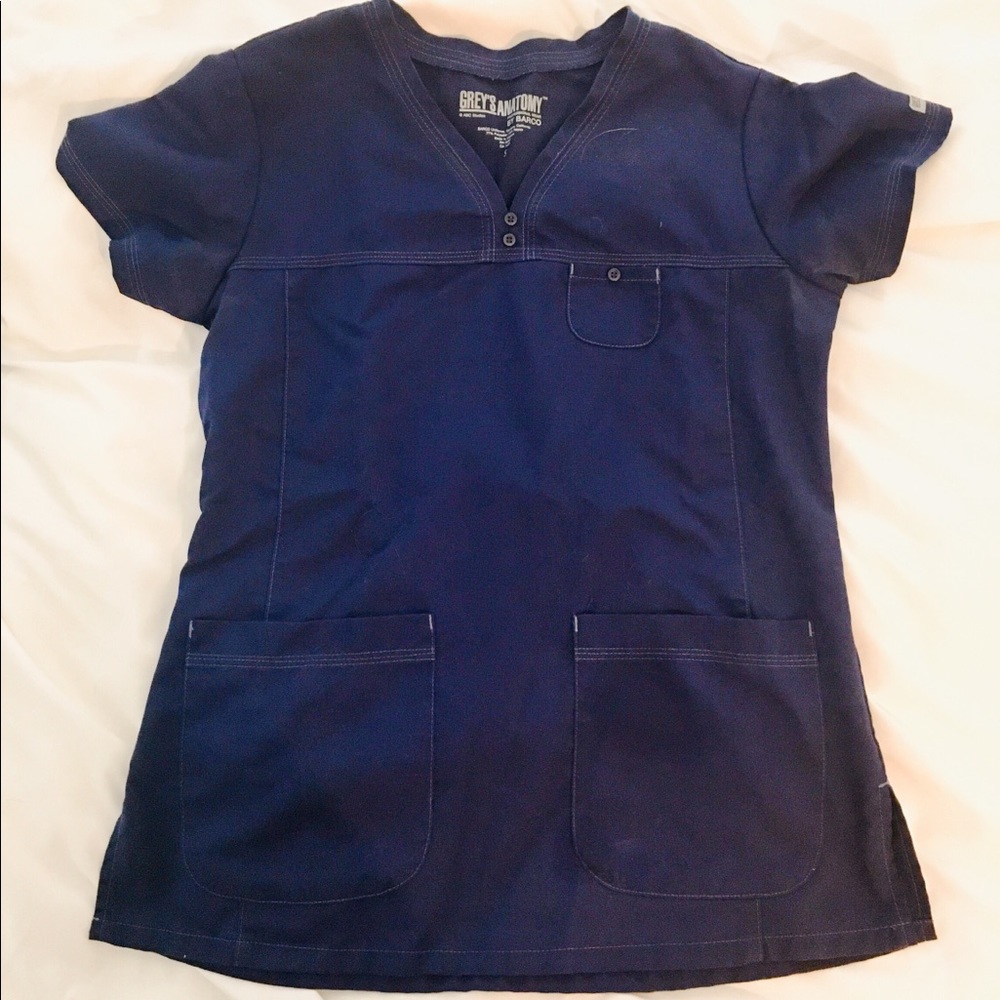Greys anatomy navy scrub top size S